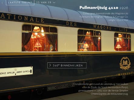 Pullmanrijtuig in de nostalgietrein Venice-Simplon Orient Express