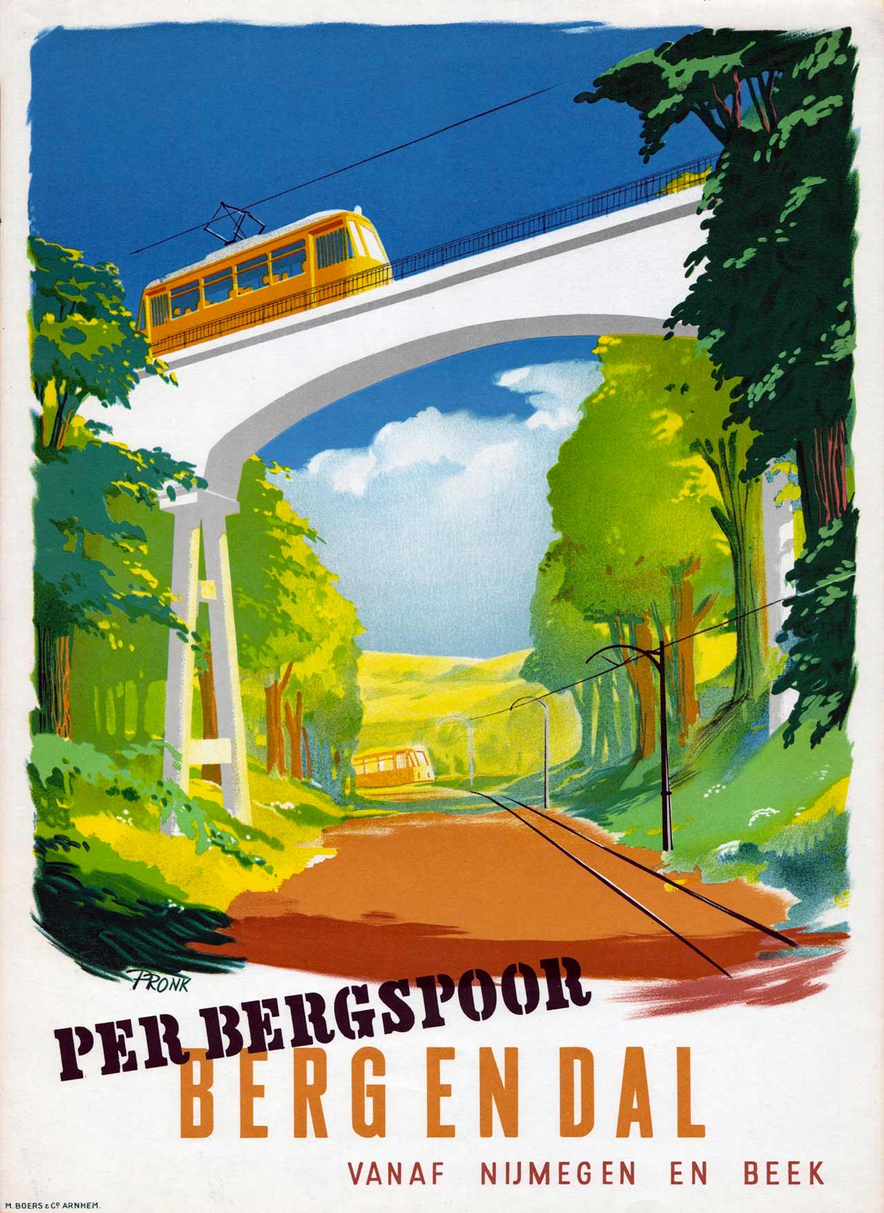 Affiche Bergspoor, J. Pronk 1949 (collectie Arjan den Boer)