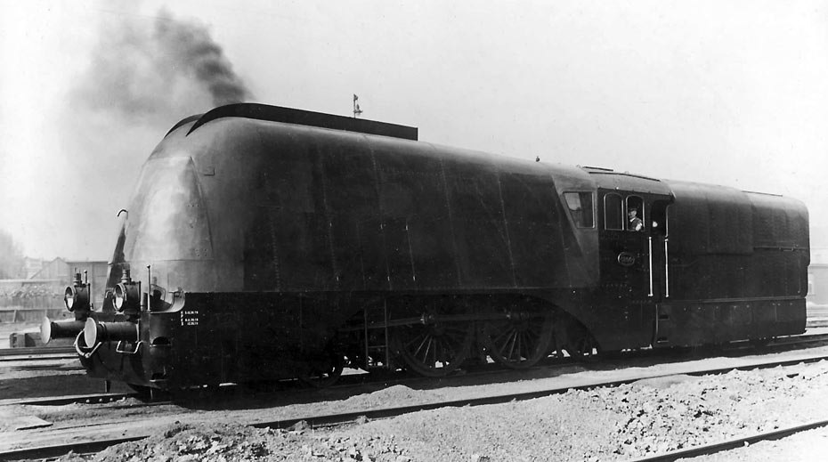 Locomotief NS 3804 met stroomlijnbekleding, 1936-1940 (NS/Het Utrechts Archief)