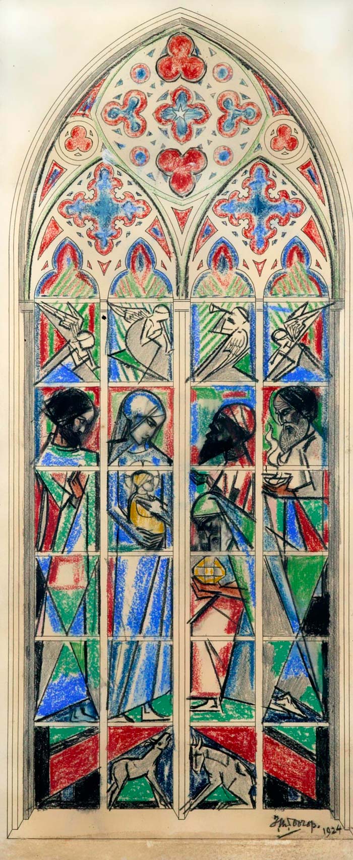 Ontwerp voor het Driekoningen-venster door Jan Toorop, 1924 (Catharijneconvent)