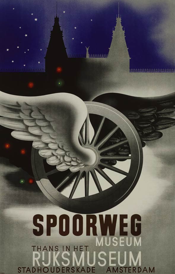 Affiche Spoorwegmuseum Rijksmuseum, Karel Thole 1942 (coll. Arjan den Boer)