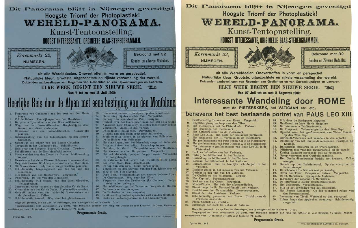 Programmabladen Wereld-Panorama Nijmegen, 1902 (coll. Arjan den Boer)